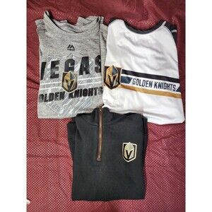 Lot Of 3 NHL Vegas Golden Knights Black T-shirt Sweater Hockey Men's Size XL/L